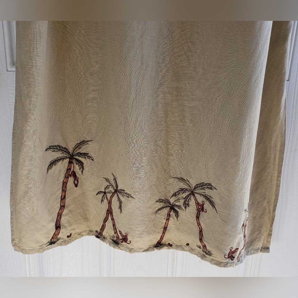 Studio 1 Tan Sleeveless Dress With Palm Tree Print Appliqué - Picture 3 of 11